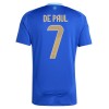 Maillot de Supporter Argentine De Paul 7 Extérieur 2024 Pour Homme